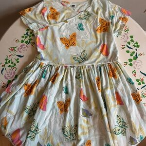 Tea Collection Light Blue Butterfly Print Girls' Dress
